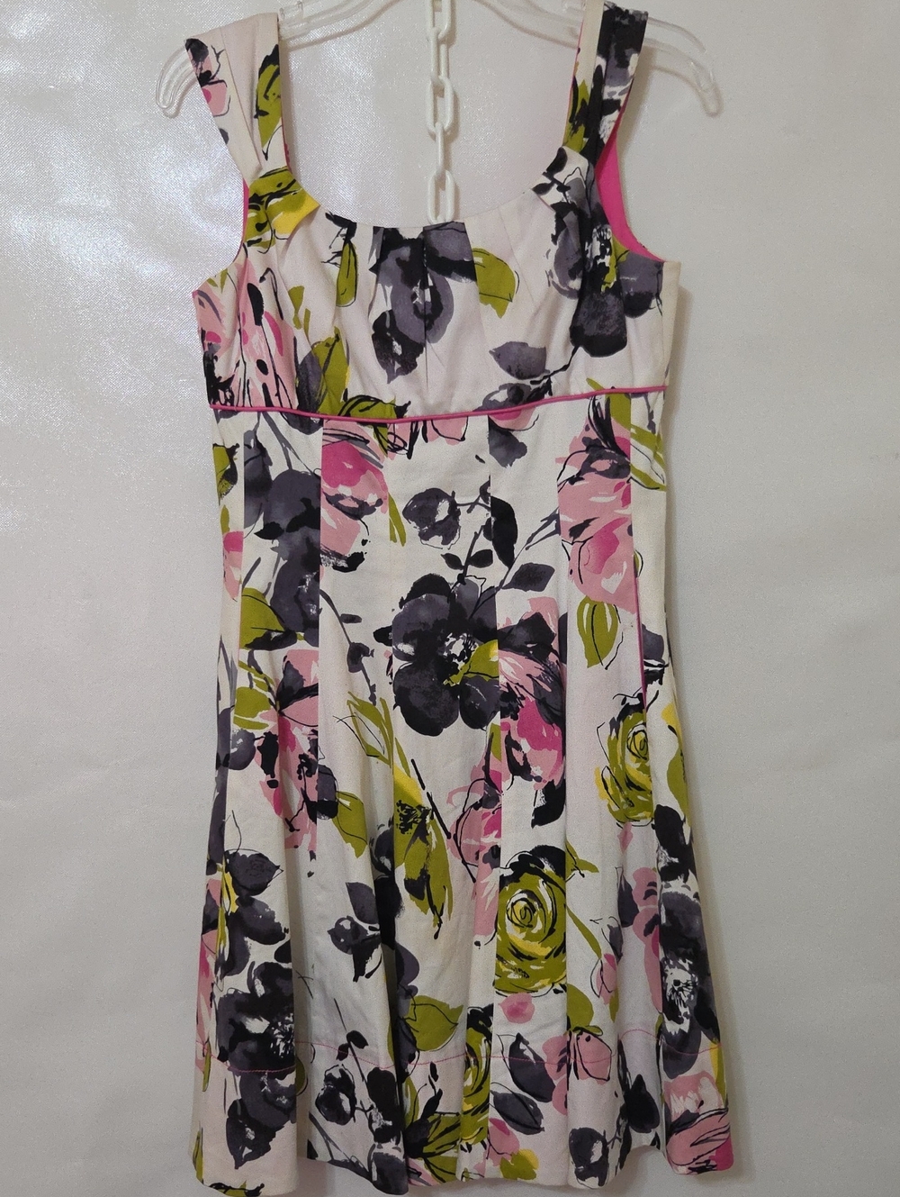 Maggy London Women's White Floral Fit-and-Flare Sleeveless Sundress - Size 10P
